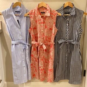 3 darling Tommy Hilfinger sleeveless preppy dresses - all size 8.